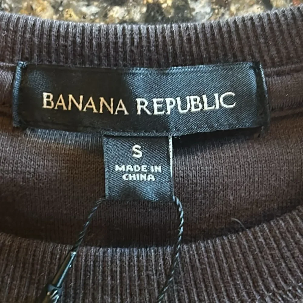 NEW Banana Republic Mens Brown Waffle Knit Crewneck Shirt